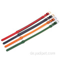 OEM-Luxus-Leder-Soft-Touch-Halsbänder Luxus-Echtleder gepolstertes rosa Marineblaugrün-Orange-Hundehalsband